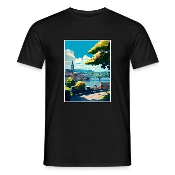 Koblenz Germany Vintage Travel Poster WPA Souvenir - Men's T-Shirt - black - Front - AI Model Male 178 light (178cm)