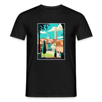 Siena Italien Dekoration Vintage Reiseposter WPA - Männer T-Shirt - Schwarz - Vorne - AI Model Male 178 light (178cm)