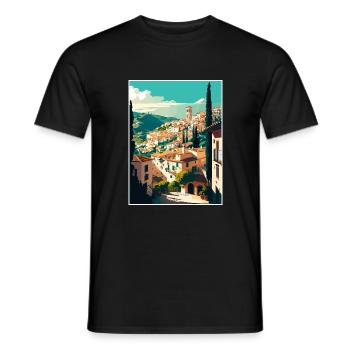 Grenade Espagne Vintage voyage affiche WPA Souvenir - T-shirt homme - noir - Devant - AI Model Male 178 light (178cm)