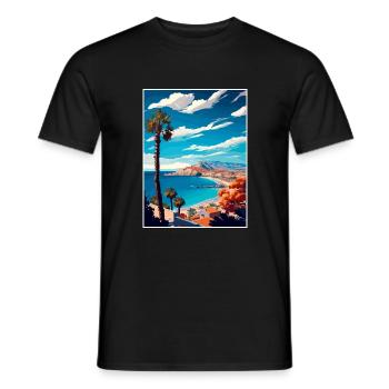 Costa Blanca Spain Vintage Travel Poster Souvenir - Men's T-Shirt - black - Front - AI Model Male 178 light (178cm)