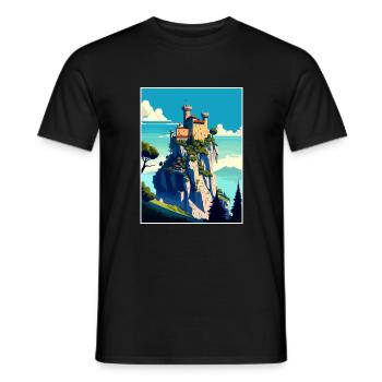 Saint-Marin Italie Vintage voyage affiche Souvenir - T-shirt homme - noir - Devant - AI Model Male 178 light (178cm)