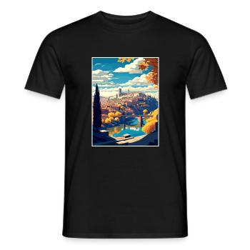 Toledo Spain Vintage Travel Poster WPA Souvenir - Men's T-Shirt - black - Front - AI Model Male 178 light (178cm)