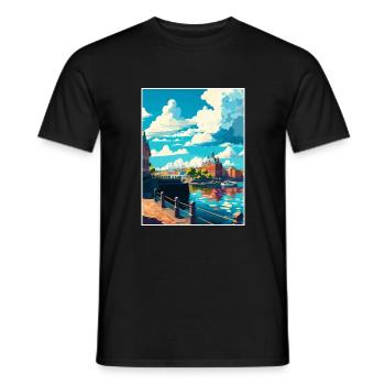 Göteborg Suède Vintage voyage affiche Souvenir - T-shirt homme - noir - Devant - AI Model Male 178 light (178cm)