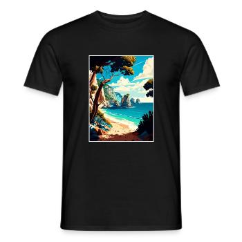 Zakynthos Grèce Décoration Grec Voyage Affiche - T-shirt homme - noir - Devant - AI Model Male 178 light (178cm)