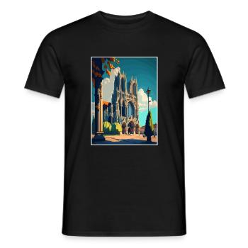 Reims Frankreich Vintage Reiseposter WPA Souvenir - Männer T-Shirt - Schwarz - Vorne - AI Model Male 178 light (178cm)