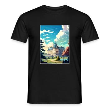 Fontainebleau Frankreich Vintage Reiseposter WPA Kunst - Männer T-Shirt - Schwarz - Vorne - AI Model Male 178 light (178cm)