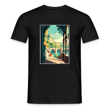 Avignon Frankreich Vintage Reiseposter WPA Souvenir - Männer T-Shirt - Schwarz - Vorne - AI Model Male 178 light (178cm)