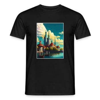 Malmö Schweden Vintage Reiseposter WPA Souvenir - Männer T-Shirt - Schwarz - Vorne - AI Model Male 178 light (178cm)