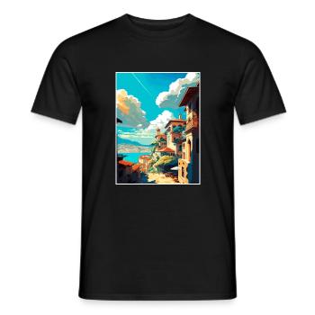Kırsehir Türkei Vintage Reiseposter WPA Souvenir - Männer T-Shirt - Schwarz - Vorne - AI Model Male 178 light (178cm)
