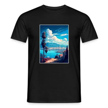 Izmir Turquie Vintage voyage affiche WPA Souvenir - T-shirt homme - noir - Devant - AI Model Male 178 light (178cm)
