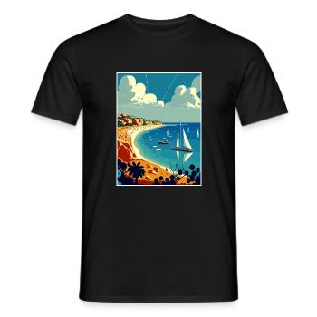 Gallipoli Turquie Affiche de voyage vintage souvenir - T-shirt homme - noir - Devant - AI Model Male 178 light (178cm)