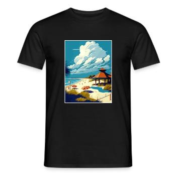 swinoujscie Pologne Affiche de voyage vintage Souvenir - T-shirt homme - noir - Devant - AI Model Male 178 light (178cm)