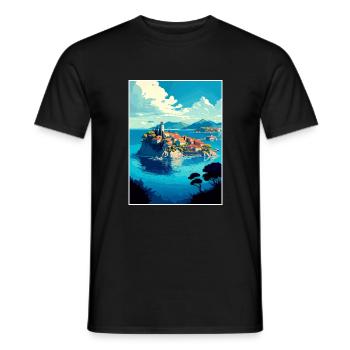 Île de Ciovo Croatie Vintage voyage affiche WPA Art - T-shirt homme - noir - Devant - AI Model Male 178 light (178cm)
