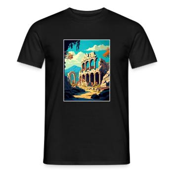 Termessos Turquie Vintage voyage affiche Souvenir - T-shirt homme - noir - Devant - AI Model Male 178 light (178cm)