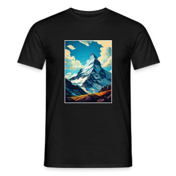 Cervin Suisse Vintage Affiche de voyage WPA - T-shirt homme - noir - Devant - AI Model Male 178 light (178cm)