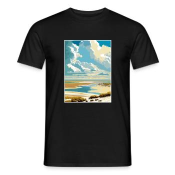 Wattenmeer Niederlande Vintage Reiseposter WPA - Männer T-Shirt - Schwarz - Vorne - AI Model Male 178 light (178cm)