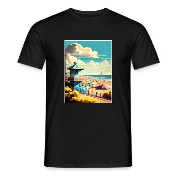Zandvoort Niederlande Vintage Reiseposter WPA - Männer T-Shirt - Schwarz - Vorne - AI Model Male 178 light (178cm)