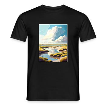 Texel Niederlande Vintage Reiseposter Souvenir - Männer T-Shirt - Schwarz - Vorne - AI Model Male 178 light (178cm)