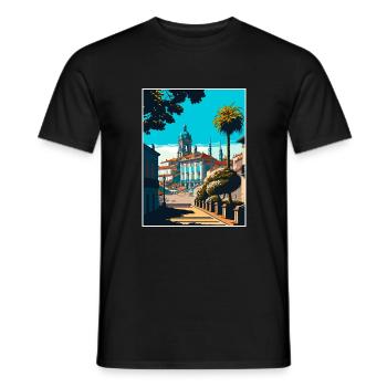 Braga Portugal Vintage voyage affiche WPA Souvenir - T-shirt homme - noir - Devant - AI Model Male 178 light (178cm)