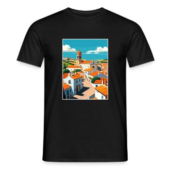 Alentejo Portugal Vintage Reiseposter Souvenir - Männer T-Shirt - Schwarz - Vorne - AI Model Male 178 light (178cm)