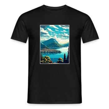 Lugano Suisse Vintage voyage affiche Souvenir - T-shirt homme - noir - Devant - AI Model Male 178 light (178cm)