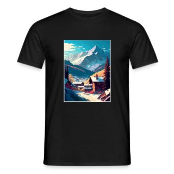 Seefeld Austria Vintage Travel Poster WPA Souvenir - Men's T-Shirt - black - Front - AI Model Male 178 light (178cm)