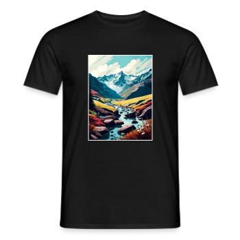 Hohe Tauern Autriche Parc Vintage Voyage Affiche WPA - T-shirt homme - noir - Devant - AI Model Male 178 light (178cm)