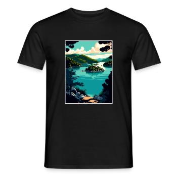 Mljet Nationalpark Kroatien Vintage Reiseposter - Männer T-Shirt - Schwarz - Vorne - AI Model Male 178 light (178cm)
