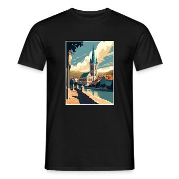Krems An der Donau Österreich Vintage Reiseposter - Männer T-Shirt - Schwarz - Vorne - AI Model Male 178 light (178cm)
