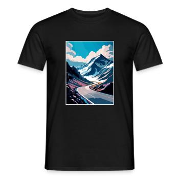 Montagne Grossglockner Autriche Affiche de voyage - T-shirt homme - noir - Devant - AI Model Male 178 light (178cm)