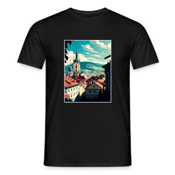 Graz Austria Vintage Travel Poster WPA Souvenir - Men's T-Shirt - black - Front - AI Model Male 178 light (178cm)