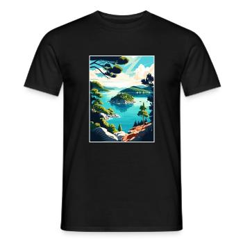 Mljet Nationalpark Kroatien Vintage Reiseposter - Männer T-Shirt - Schwarz - Vorne - AI Model Male 178 light (178cm)
