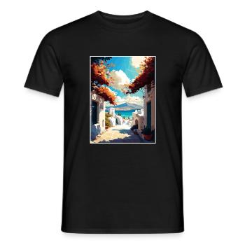 Naxos Greece Decoration Vintage Travel Poster WPA - Men's T-Shirt - black - Front - AI Model Male 178 light (178cm)