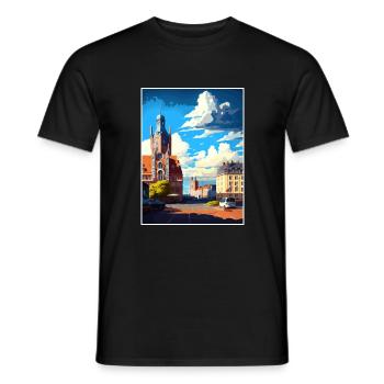 Ostrava Czech Republic Vintage Travel Poster WPA - Men's T-Shirt - black - Front - AI Model Male 178 light (178cm)