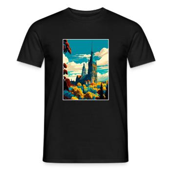 Kassel Germany Vintage Travel Poster WPA Souvenir - Men's T-Shirt - black - Front - AI Model Male 178 light (178cm)