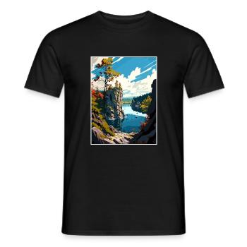 Parc national d’Ojcowski Pologne Affiche de voyage - T-shirt homme - noir - Devant - AI Model Male 178 light (178cm)