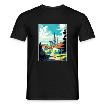 Tabor République tchèque Vintage voyage affiche WPA Art - T-shirt homme - noir - Devant - AI Model Male 178 light (178cm)