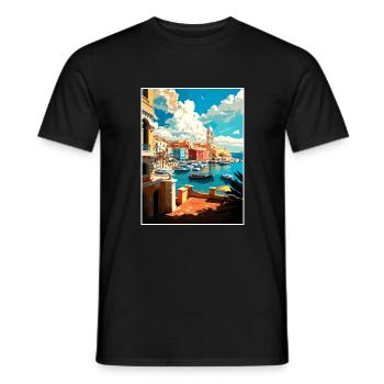 Héraklion Grèce décoration Vintage Travel Poster - T-shirt homme - noir - Devant - AI Model Male 178 light (178cm)