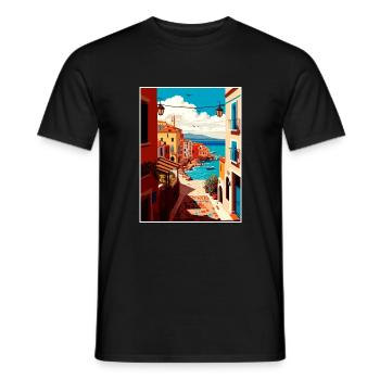 Chania Griechenland Dekoration Vintage Reiseposter WPA - Männer T-Shirt - Schwarz - Vorne - AI Model Male 178 light (178cm)