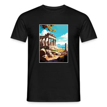 Athens Greece Decoration Vintage Travel Poster WPA - Men's T-Shirt - black - Front - AI Model Male 178 light (178cm)