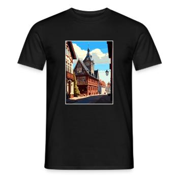 Weimar Germany Vintage Travel Poster WPA Souvenir - Men's T-Shirt - black - Front - AI Model Male 178 light (178cm)