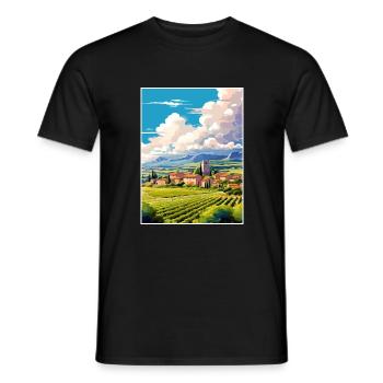 Provence Frankreich Vintage Reiseposter WPA Souvenir - Männer T-Shirt - Schwarz - Vorne - AI Model Male 178 light (178cm)