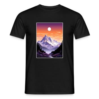 Mont Blanc Vintage Voyage Affiche WPA Souvenir - T-shirt homme - noir - Devant - AI Model Male 178 light (178cm)
