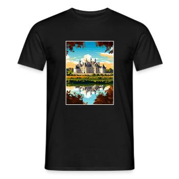 Vallée de la Loire France Vintage voyage affiche Souvenir - T-shirt homme - noir - Devant - AI Model Male 178 light (178cm)