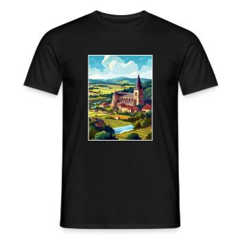 Dordogne Décoration Vintage Voyage Affiche Souvenir - T-shirt homme - noir - Devant - AI Model Male 178 light (178cm)