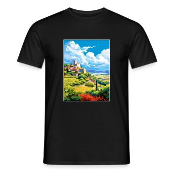 Provence Frankreich Vintage Reiseposter WPA Souvenir - Männer T-Shirt - Schwarz - Vorne - AI Model Male 178 light (178cm)