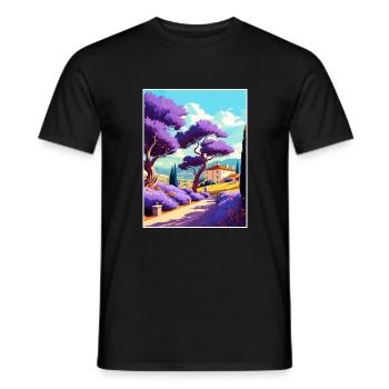 Provence Frankreich Vintage Reiseposter WPA Souvenir - Männer T-Shirt - Schwarz - Vorne - AI Model Male 178 light (178cm)