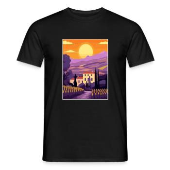 Provence Frankreich Vintage Reiseposter WPA Souvenir - Männer T-Shirt - Schwarz - Vorne - AI Model Male 178 light (178cm)