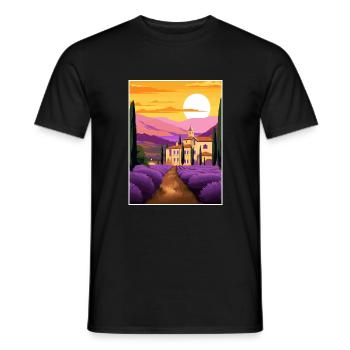 Provence Frankreich Vintage Reiseposter WPA Souvenir - Männer T-Shirt - Schwarz - Vorne - AI Model Male 178 light (178cm)