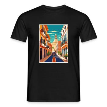 Jerez de la Frontera Spanien Vintage Reiseposter - Männer T-Shirt - Schwarz - Vorne - AI Model Male 178 light (178cm)